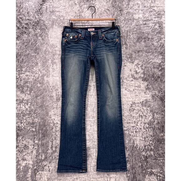 True Religion Becky Jeans 26 Petite Womens Flap Pocket Boot Cut Full Length - Picture 1 of 9